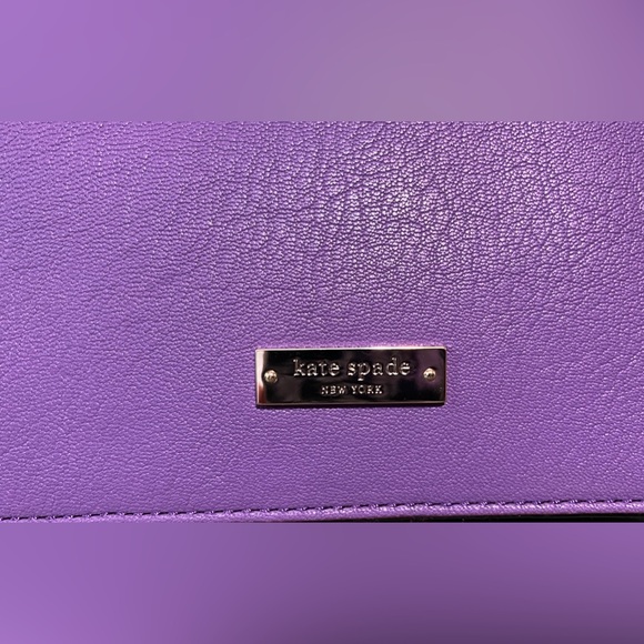 Kate Spade ♠️ Purple Leather Chain Link Crossbody (6.5"'×9"x3") EUC - Picture 5 of 14